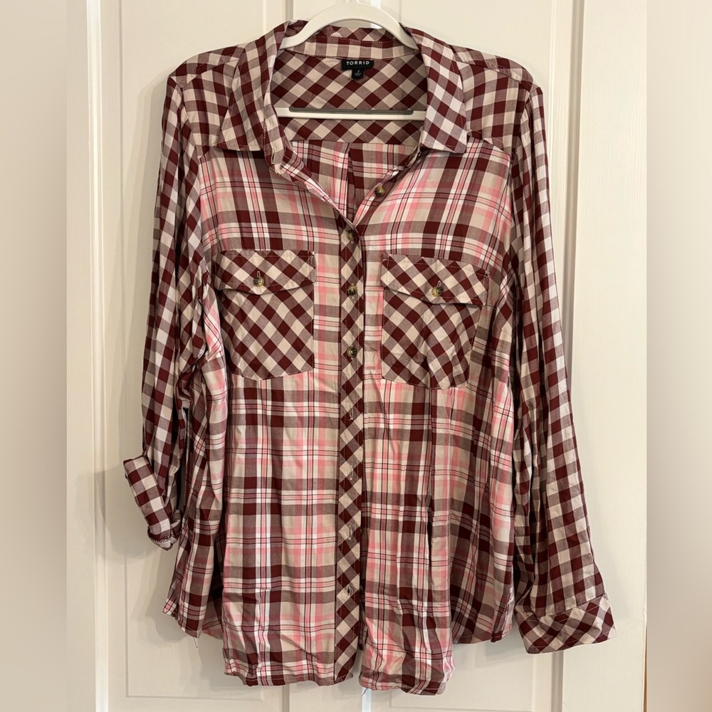 Torrid Plaid Button-Up Shirt